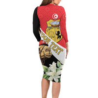 Personalised Tunisia Family Matching Long Sleeve Bodycon Dress and Hawaiian Shirt Camelus Dromedarius With Jasmine