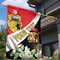 Personalised Tunisia Garden Flag Camelus Dromedarius With Jasmine