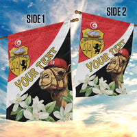 Personalised Tunisia Garden Flag Camelus Dromedarius With Jasmine