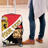 Personalised Tunisia Luggage Cover Camelus Dromedarius With Jasmine