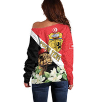 Personalised Tunisia Off Shoulder Sweater Camelus Dromedarius With Jasmine
