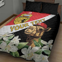 Personalised Tunisia Quilt Bed Set Camelus Dromedarius With Jasmine