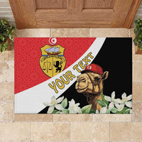 Personalised Tunisia Rubber Doormat Camelus Dromedarius With Jasmine