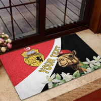 Personalised Tunisia Rubber Doormat Camelus Dromedarius With Jasmine