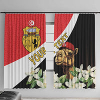 Personalised Tunisia Window Curtain Camelus Dromedarius With Jasmine - Wonder Print Shop