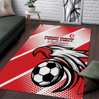 Custom Tunisia Football Area Rug Eagle Mascot - Sporty Style