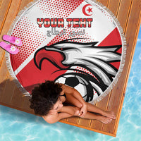 Custom Tunisia Football Beach Blanket Eagle Mascot - Sporty Style