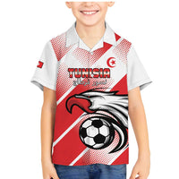 Custom Tunisia Football Family Matching Mermaid Dress and Hawaiian Shirt Eagle Mascot - Sporty Style