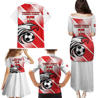 Custom Tunisia Football Family Matching Puletasi and Hawaiian Shirt Eagle Mascot - Sporty Style
