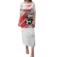 Custom Tunisia Football Family Matching Puletasi and Hawaiian Shirt Eagle Mascot - Sporty Style