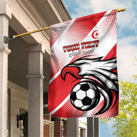 Custom Tunisia Football Garden Flag Eagle Mascot - Sporty Style