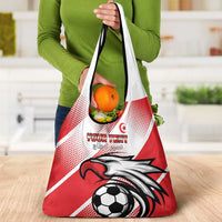 Custom Tunisia Football Grocery Bag Eagle Mascot - Sporty Style