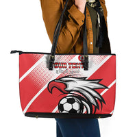 Custom Tunisia Football Leather Tote Bag Eagle Mascot - Sporty Style
