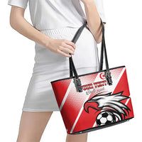 Custom Tunisia Football Leather Tote Bag Eagle Mascot - Sporty Style