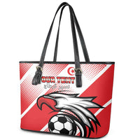 Custom Tunisia Football Leather Tote Bag Eagle Mascot - Sporty Style