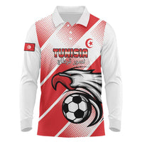 Custom Tunisia Football Long Sleeve Polo Shirt Eagle Mascot - Sporty Style