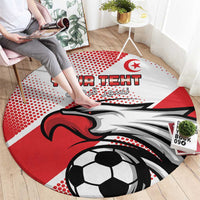 Custom Tunisia Football Round Carpet Eagle Mascot - Sporty Style