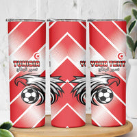 Custom Tunisia Football Skinny Tumbler Eagle Mascot - Sporty Style