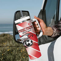 Custom Tunisia Football Tumbler With Handle Eagle Mascot - Sporty Style