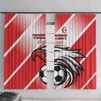 Custom Tunisia Football Window Curtain Eagle Mascot - Sporty Style - Wonder Print Shop
