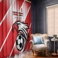 Custom Tunisia Football Window Curtain Eagle Mascot - Sporty Style - Wonder Print Shop