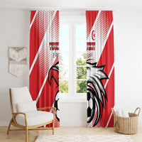 Custom Tunisia Football Window Curtain Eagle Mascot - Sporty Style - Wonder Print Shop