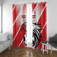 Custom Tunisia Football Window Curtain Eagle Mascot - Sporty Style - Wonder Print Shop