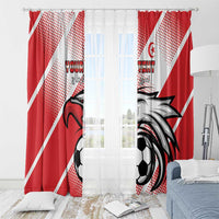 Custom Tunisia Football Window Curtain Eagle Mascot - Sporty Style - Wonder Print Shop