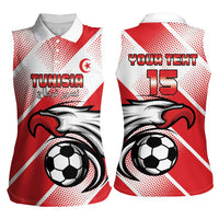 Custom Tunisia Football Women Sleeveless Polo Shirt Eagle Mascot - Sporty Style - Wonder Print Shop