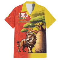 Senegal Independence Day Family Matching Short Sleeve Bodycon Dress and Hawaiian Shirt Lion With Baobab