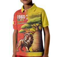 Senegal Independence Day Kid Polo Shirt Lion With Baobab
