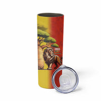 Senegal Independence Day Skinny Tumbler Lion With Baobab