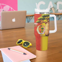 Senegal Independence Day Tumbler With Handle Lion With Baobab