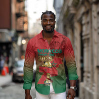Custom Morocco Football Long Sleeve Button Shirt 2025 Victory Is Ours