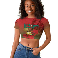 Custom Morocco Football Raglan Cropped T shirt 2025 Victory Is Ours