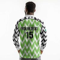 Custom Nigeria Football Long Sleeve Polo Shirt Super Eagles - Let’s Do It Again
