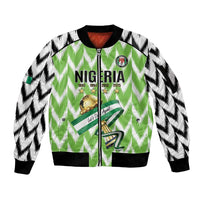 Custom Nigeria Football Sleeve Zip Bomber Jacket Super Eagles - Let’s Do It Again