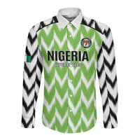 Custom Nigeria Football Long Sleeve Button Shirt Go Champions Super Eagles