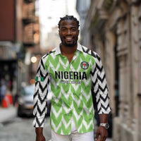 Custom Nigeria Football Long Sleeve Button Shirt Go Champions Super Eagles