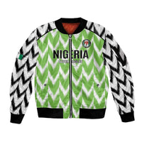 Custom Nigeria Football Sleeve Zip Bomber Jacket Go Champions Super Eagles