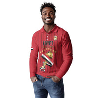 Custom Egypt Football Long Sleeve Polo Shirt Kings of Africa Champions