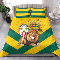 Togo Independence Day Bedding Set Lion With Coat Of Arms Kente Pattern