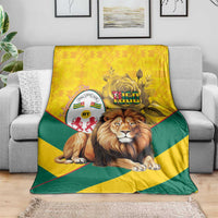 Togo Independence Day Blanket Lion With Coat Of Arms Kente Pattern