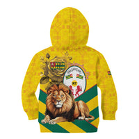 Togo Independence Day Kid Hoodie Lion With Coat Of Arms Kente Pattern
