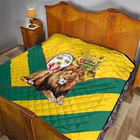 Togo Independence Day Quilt Lion With Coat Of Arms Kente Pattern