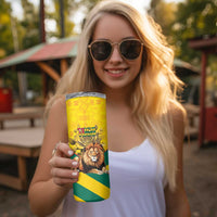 Togo Independence Day Skinny Tumbler Lion With Coat Of Arms Kente Pattern