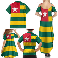 Togo Country Flag Family Matching Summer Maxi Dress and Hawaiian Shirt Togolese Independence