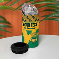 Custom South Africa Soccer 4 in 1 Can Cooler Tumbler Go Champions