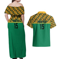 Custom South Africa Soccer Couples Matching Off Shoulder Maxi Dress and Hawaiian Shirt Go Champions