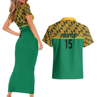 Custom South Africa Soccer Couples Matching Short Sleeve Bodycon Dress and Hawaiian Shirt Go Champions